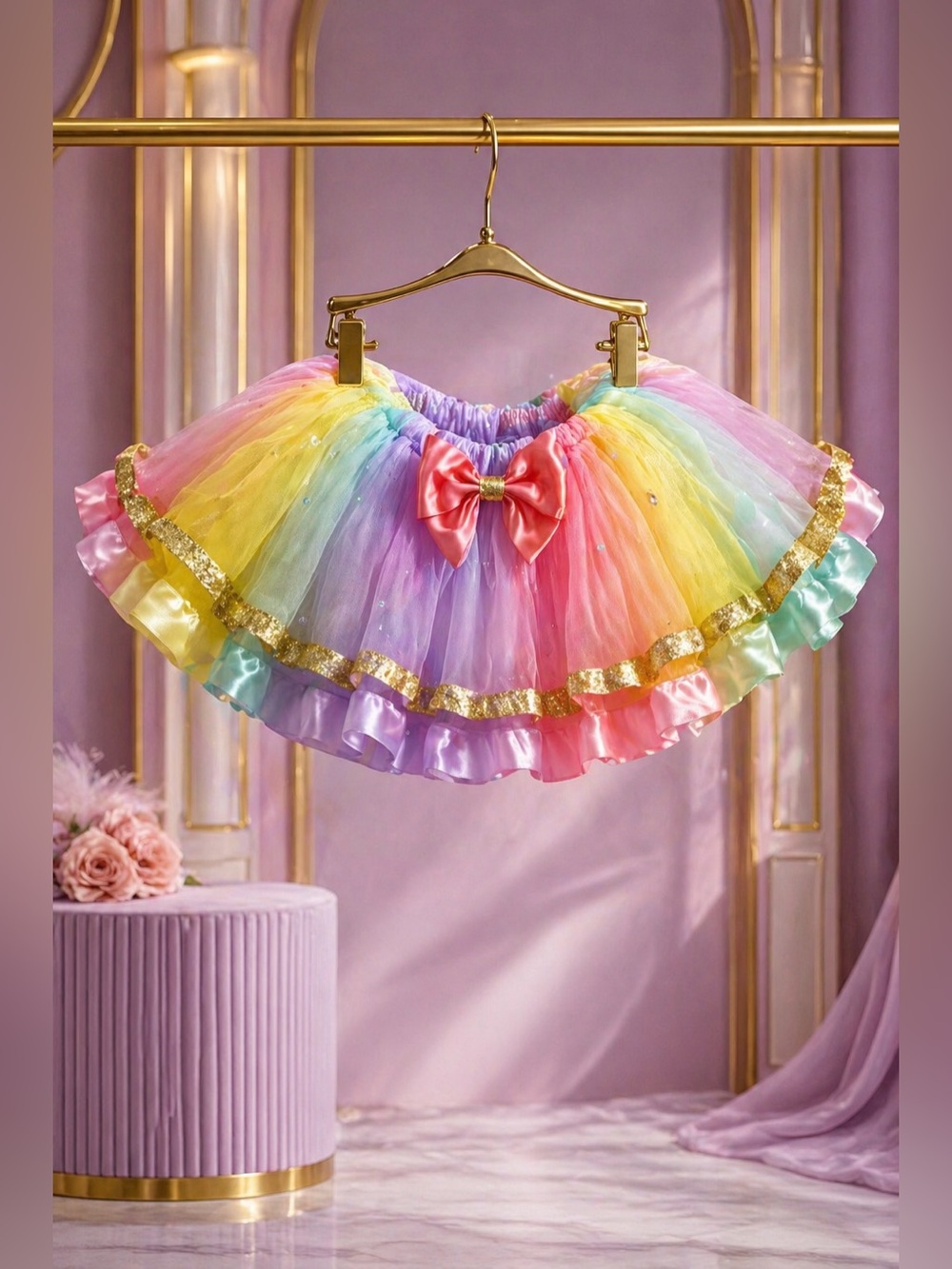 Unicorn Rainbow Tutu Dress Girls Size 7 - Picture 5 of 17